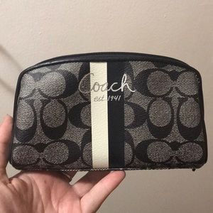 Coach Grey and Black small bag Teal Lining